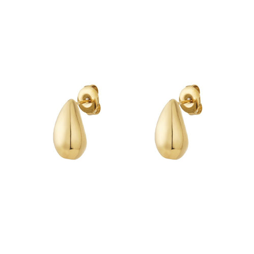 Aria Ohrstecker in gold mit simpler Tropfenform.