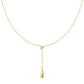 Ariel Halskette im gold mit einer Y-Kette und Tropfenanhänger.