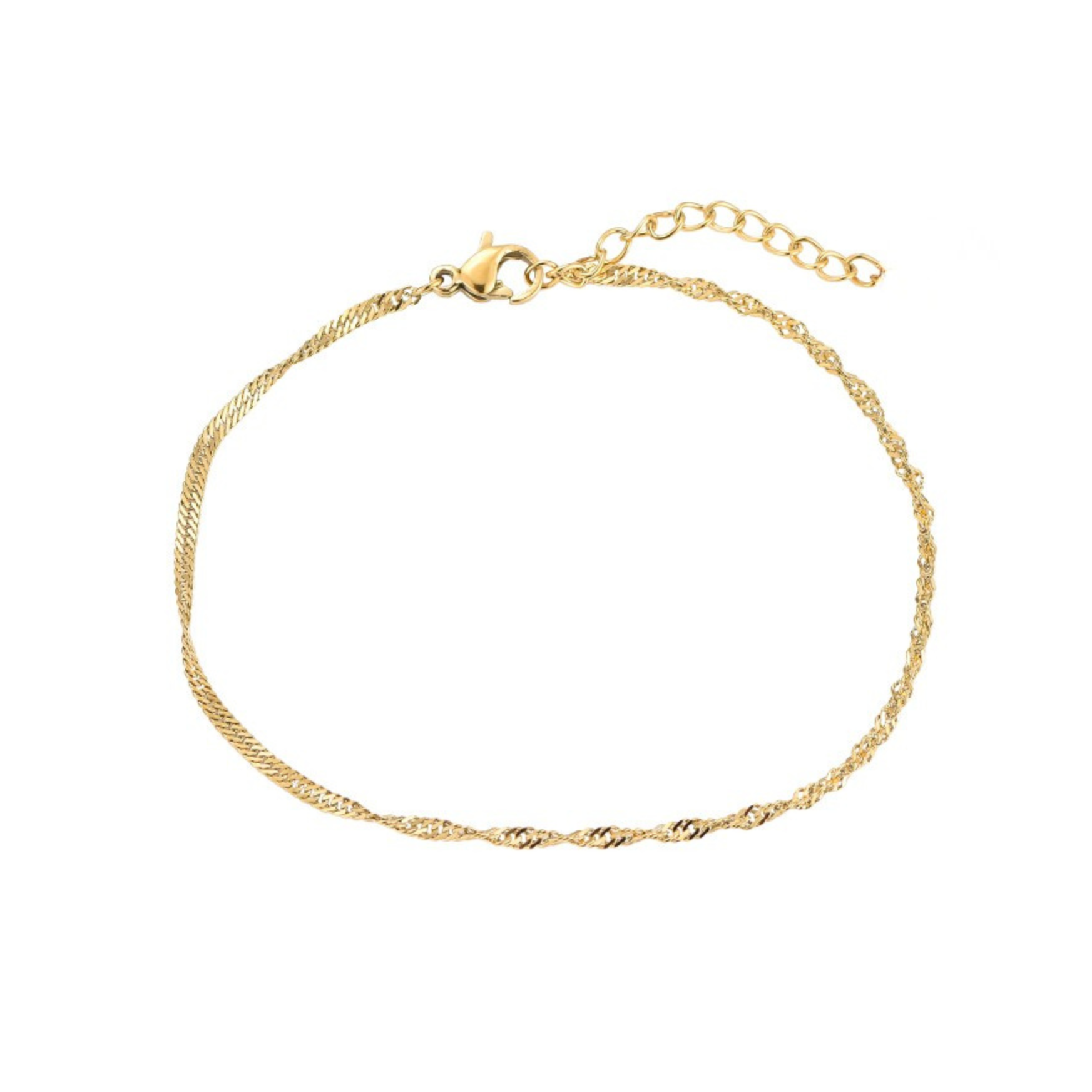 Lora Armband in gold mit sehr feiner gedrehter Kette.