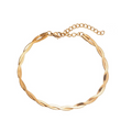 Mavi Armband in Gold mit zwei ineinander geflochtene Schlangenketten.